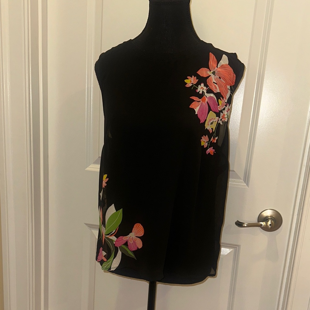 a new day Black Floral Blouse